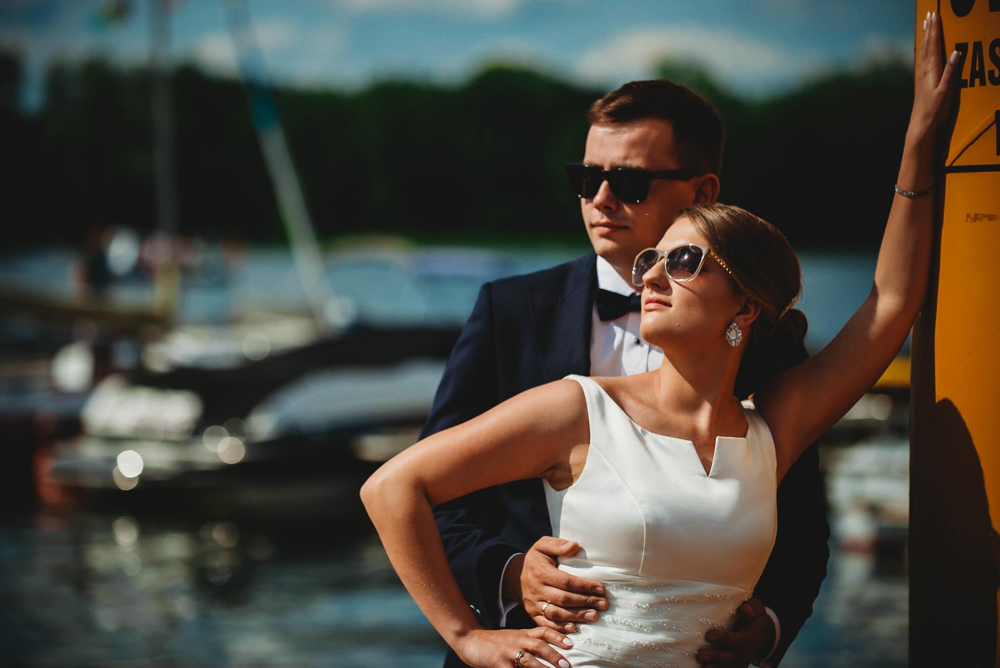 sesja ślubna, ślesin, marina, pan młody, panna młoda, piękna pogoda, pocałunek,